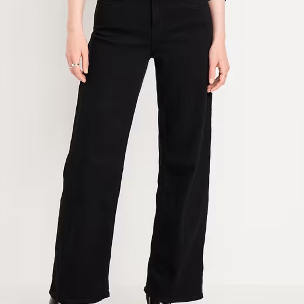 Old Navy Women's Black Wide Leg Flare Jeans